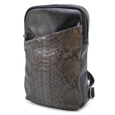 Рюкзак слинг из кожи наппа и питона GArep-0204-3md TARWA Черный