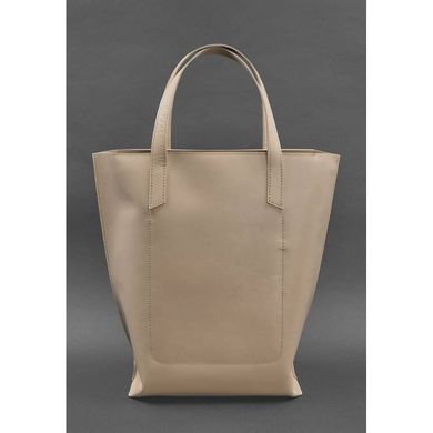 Натуральна шкіряна сумка жіноча шоппер D.D. світло-бежева краст Blanknote BN-BAG-17-light-beige