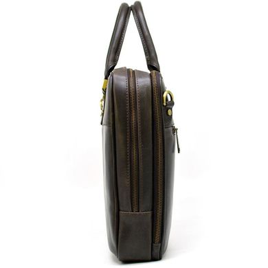 Мужская кожаная сумка-портфель тонкая, коричневая TARWA TC-4766-4lx Коричневый