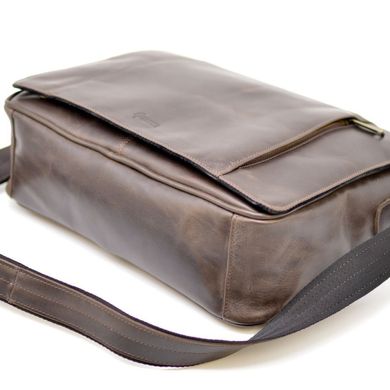 Большая мужская сумка-почтальон из натуральной кожи GС-7338-3md бренда TARWA Коричневый