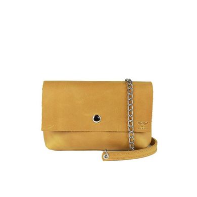 Натуральная кожаная мини-сумка Holiday желтая винтажная Blanknote TW-Hollyday-yell-crz
