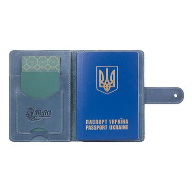 Кожаное портмоне для паспорта / ID документов HiArt PB-02/1 Shabby Lagoon "Buta Art"