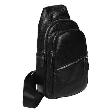 Чоловічий шкіряний рюкзак через плече Borsa Leather K1330-black