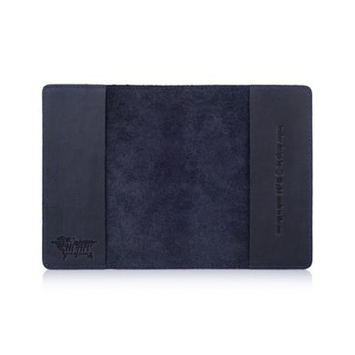 Синяя обложка для паспорта ручной работы с художественным тиснением