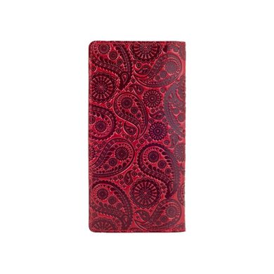Эргономический дизайнерский красный кожаный бумажник на 14 карт, коллекция "Buta Art"