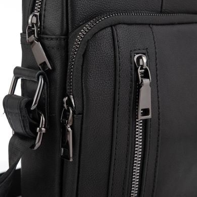 Мужская сумка через плечо черная из натуральной кожи Tiding Bag N2-9801-1A Черный