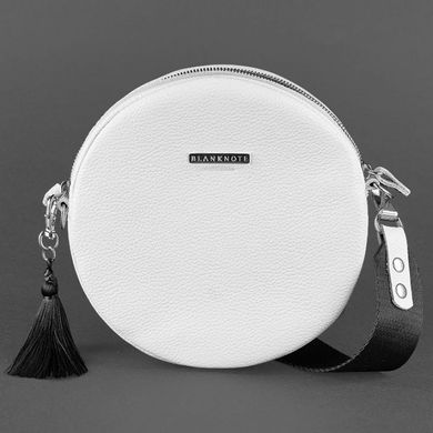 Кругла жіноча шкіряна сумочка Tablet біла Blanknote BN-BAG-23-white