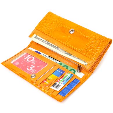 Яскравий жіночий гаманець із натуральної фактурної шкіри CANPELLINI 21651 Жовтий