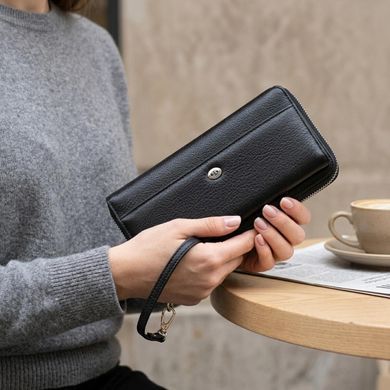Женский кожаный клатч для карт купюр и документов ST Leather 19292 Черный