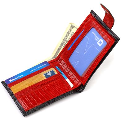 Лакированное компактное портмоне для мужчин из натуральной фактурной кожи CANPELLINI 21751 Черное