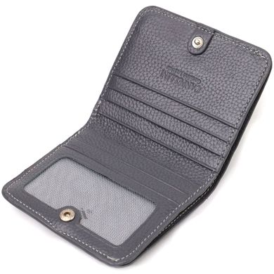 Лаконічний жіночий гаманець невеликого розміру з натуральної шкіри флотар CANPELLINI 21801 Сірий