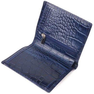 Необычное мужское портмоне из натуральной фактурной кожи CANPELLINI 21499 Синее