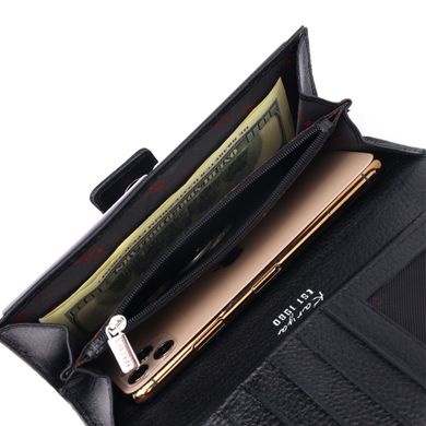Зручний жіночий гаманець із натуральної шкіри KARYA 21035 Чорний