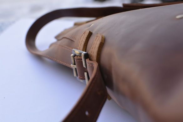 Функциональная мужская сумка  трансформер, из качественной винтажной кожи, Коричневый