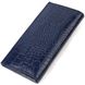 Красивый мужской вертикальный бумажник из натуральной кожи с тиснением под крокодила CANPELLINI 21901 Синий