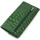 Портмоне для женщин из натуральной кожи с тиснением под крокодила CANPELLINI 21701 Зеленое