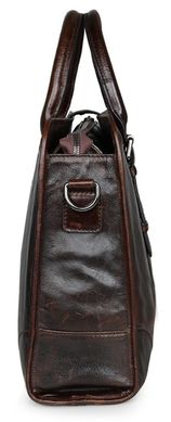 Стильний шкіряний портфель-сумка коричневого кольору Vintage 14378