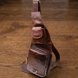 Чоловіча сумка цікавої форми через плече Vintage 22959 Коричневий