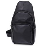 Небольшая кожаная мужская сумка через плечо Vintage 20202 Черный фото