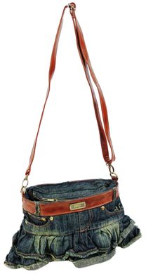 Джинсова сумка у формі жіночої спідниці Fashion jeans bag темно-синя