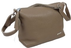 Женская наплечная кожаная сумка на ремне Borsacomoda бежевая 810.035