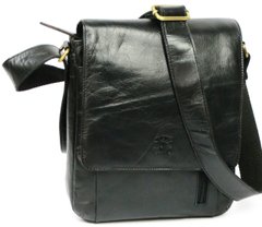 Кожаная мужская сумка с клапаном Always Wild черная