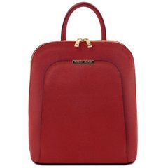 Женский рюкзак кожаный из сафьяновой кожи Tuscany TL141631 (Красный)