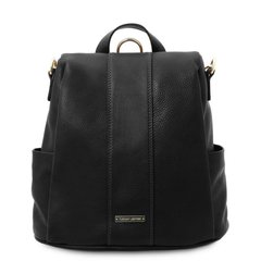 Жіночий шкіряний рюкзак м'який Tuscany TL142138 (Чорний)