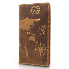Красивое портмоне рыжого цвета с натуральной матовой кожи, коллекция "7 wonders of the world"