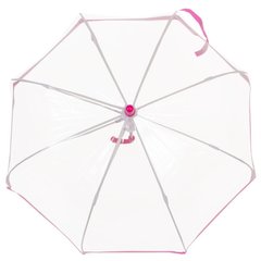 Зонт-трость детский облегченный механический FULTON (ФУЛТОН) FULC603-Pink Прозрачный