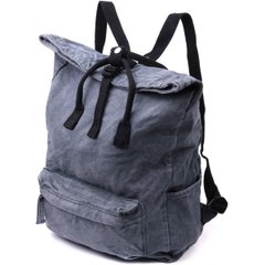 Модный городской рюкзак-мешок унисекс из плотного текстиля Vintage sale_15076 Серый