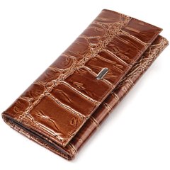 Незвичайний жіночий гаманець із натуральної фактурної шкіри CANPELLINI 21652 Коричневий