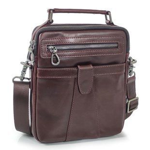 Мужская коричневая барсетка Tiding Bag S-JMD10-161C с ручкой для переноски. Коричневый