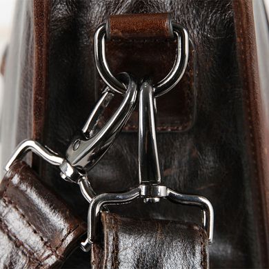 Стильний шкіряний портфель-сумка коричневого кольору Vintage 14378