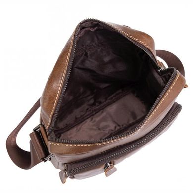 Чоловіча сумка через плече з натуральної шкіри світло коричнева Tiding Bag N2-9003B Коричневий