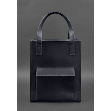 Натуральная кожаная женская сумка шоппер Бэтси с карманом синяя Blanknote BN-BAG-10-1-nn