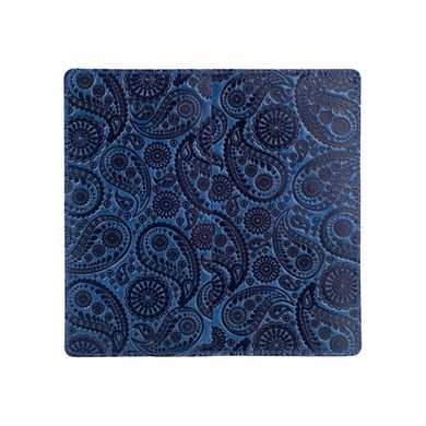 Эргономический голубой бумажник на 14 карт с натуральной глянцевой кожи, коллекция "Buta Art"