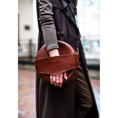 Круглая сумка-рюкзак maxi Коньяк - коричневая Blanknote BN-BAG-30-k