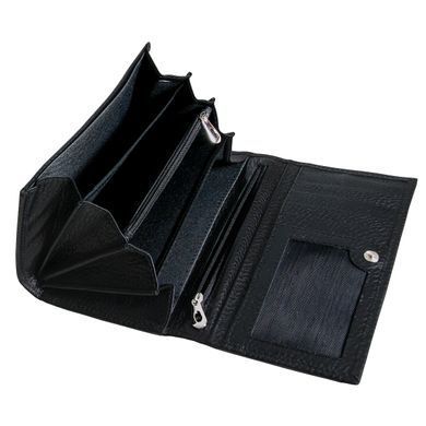 Великий жіночий гаманець з натуральної шкіри 196F Vip Collection, чорний 196.A.FLAT