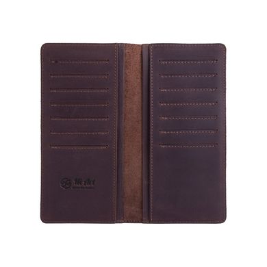 Износостойкий коричневый кожаный бумажник на 14 карт