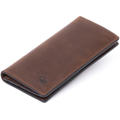 Вертикальний гаманець матовий на магнітній кнопці GRANDE PELLE 11314 Шоколадний