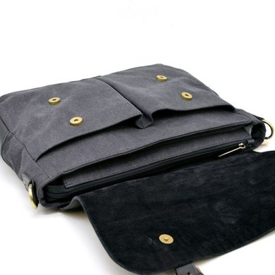 Мужская сумка портфель из канвас и лошадиной кожи TARWA AG-3960-3md Черный