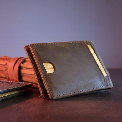 Бумажник из матовой кожи с RFID защитой Vintage sale_14017 Коричневый