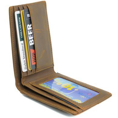 Бумажник из матовой кожи с RFID защитой Vintage sale_14017 Коричневый