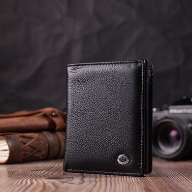 Бумажник вертикального формата из натуральной кожи ST Leather 22474 Черный