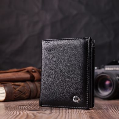 Гаманець вертикального формату з натуральної шкіри ST Leather 22474 Чорний