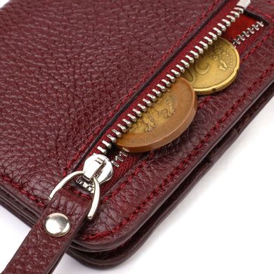Ідеальний жіночий гаманець невеликого розміру з натуральної шкіри CANPELLINI 21802 Бордовий