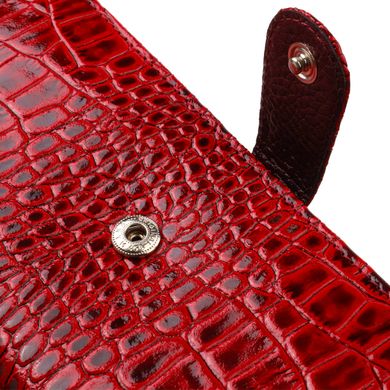 Яскраве жіноче портмоне з натуральної шкіри з тисненням під крокодила CANPELLINI 21852 Червоний