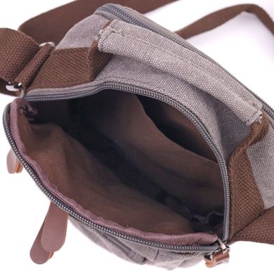 Компактная мужская сумка из плотного текстиля 21244 Vintage Серая