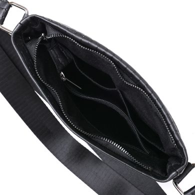 Кожаная оригинальная мужская сумка через плечо SHVIGEL 11600 Черный